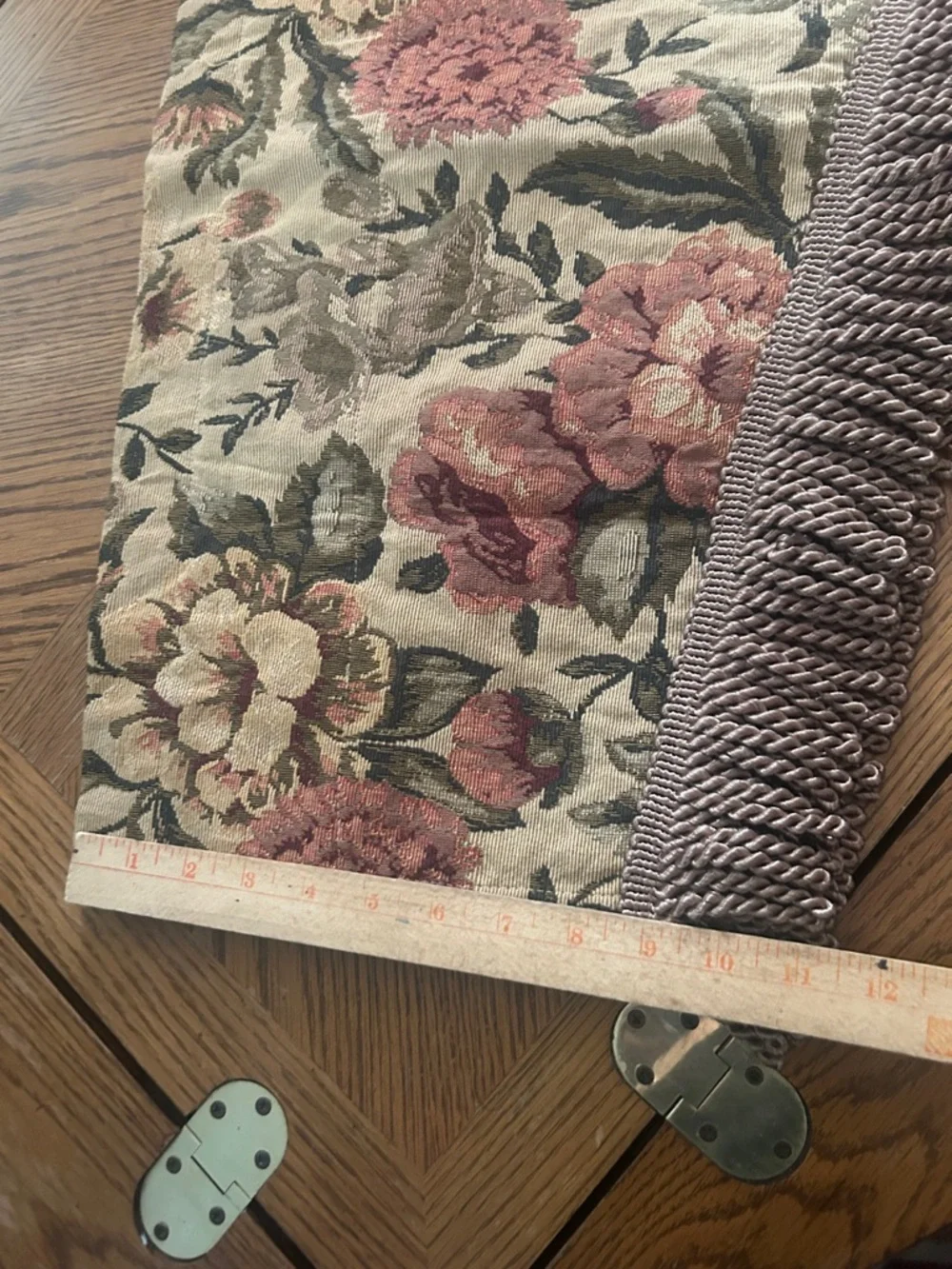 Three Vintage Floral Tapestry Valences w Fringe